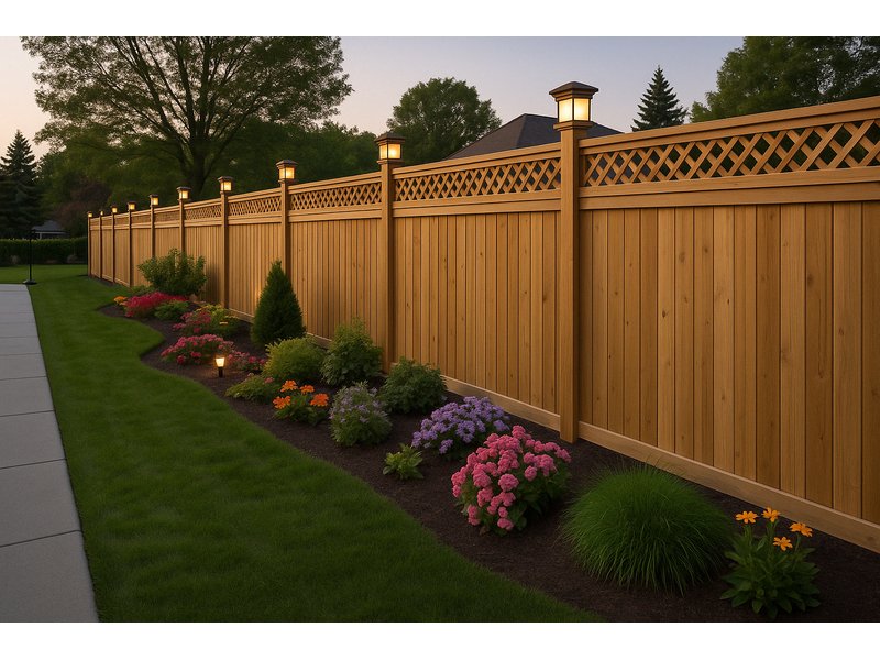 Hardwood Lantern Fence Design
