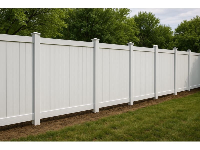 Modern Vinyl Fence Design with Custom Features