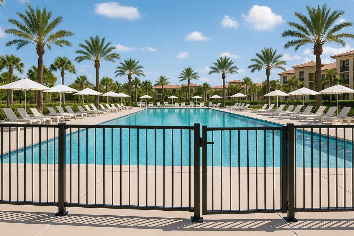 Hotel Pool Fence Installation