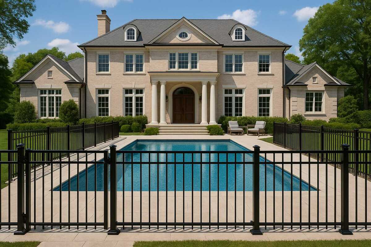 Large House Pool Fence Installation