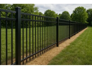 Black aluminum decorative fence Birmingham Alabama commercial residential property