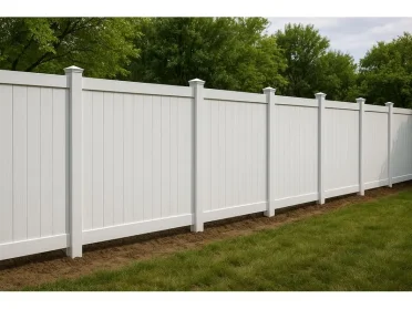 Modern vinyl fence installation Birmingham Alabama residential privacy fencing